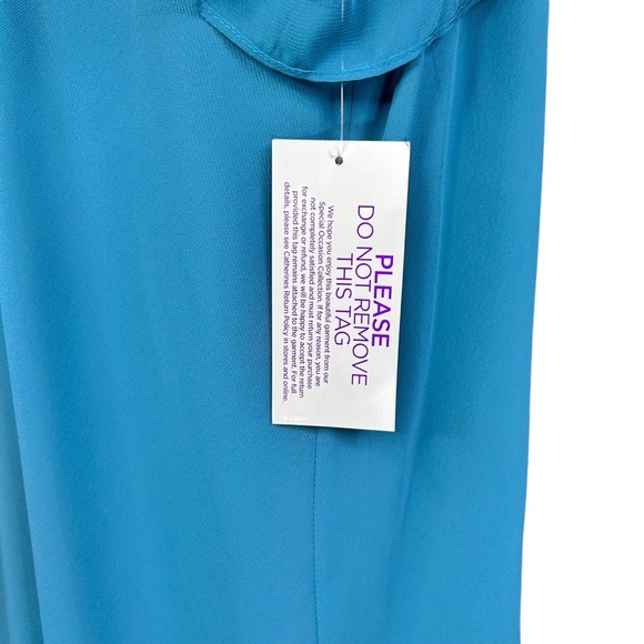 NEW Catherines Tiered Chiffon Maxi Dress 1X Rhinestone Keyhole Formal Party - Picture 11 of 13